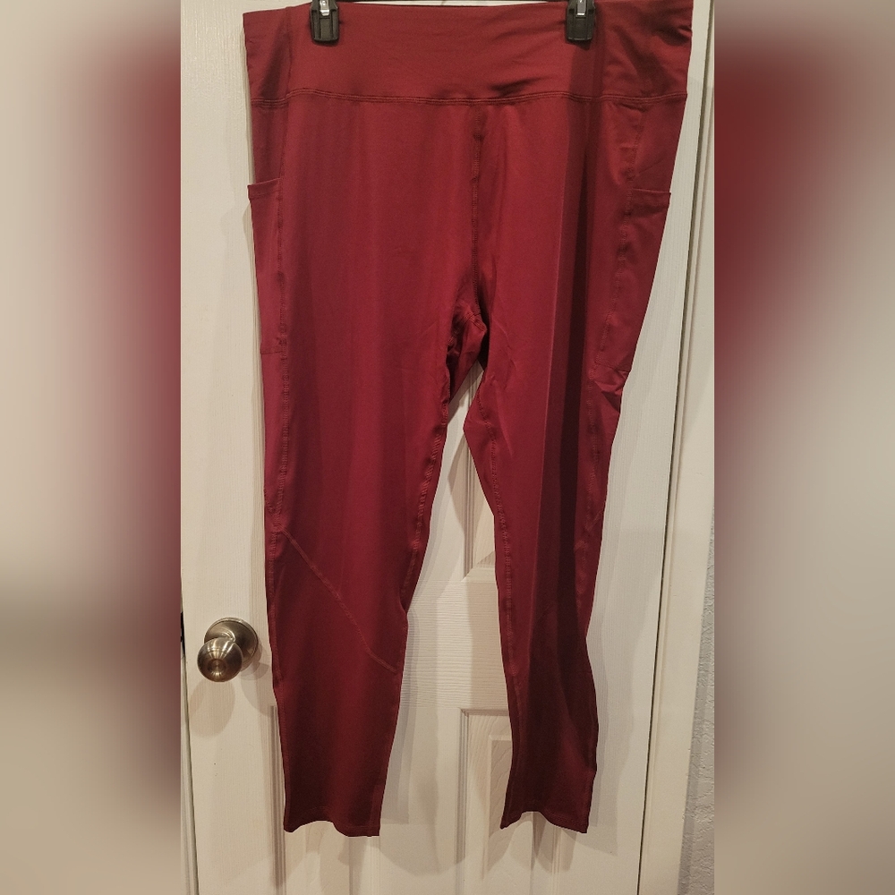 Burgundy High-Waisted Leggings